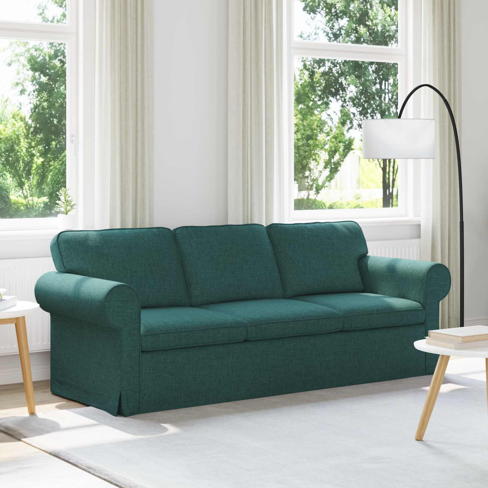 vidaXL Sofa Dunkelgrün 215 x 82 x 80 cm Stoff