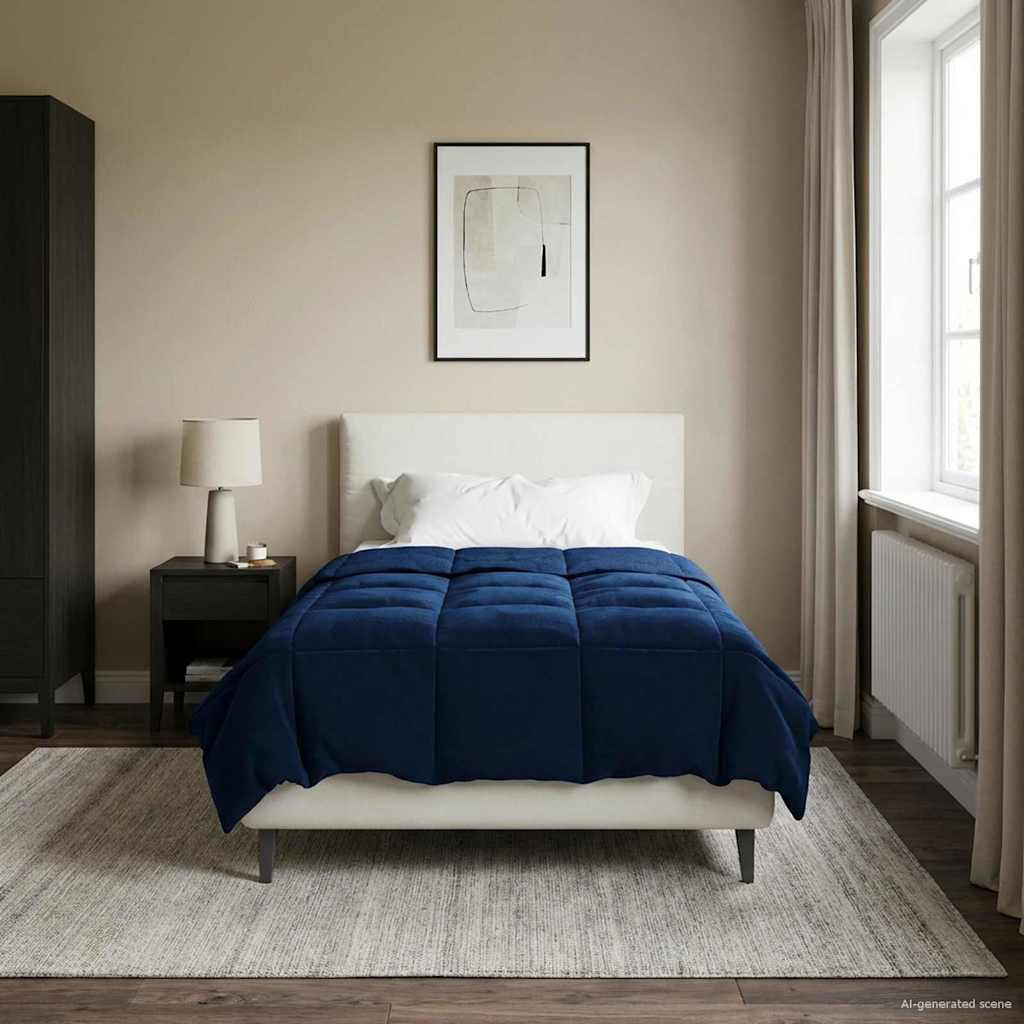 vidaXL Ganzjahresbettdecke Dunkelblau 135 x 200 cm Mikrofaser