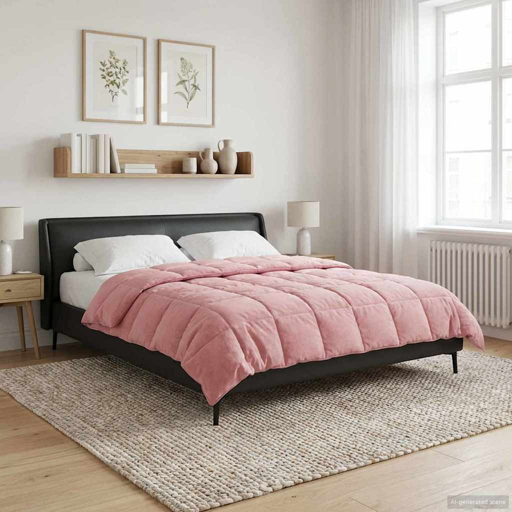 vidaXL Ganzjahresbettdecke Gepolstert Rosa 200 x 200 cm