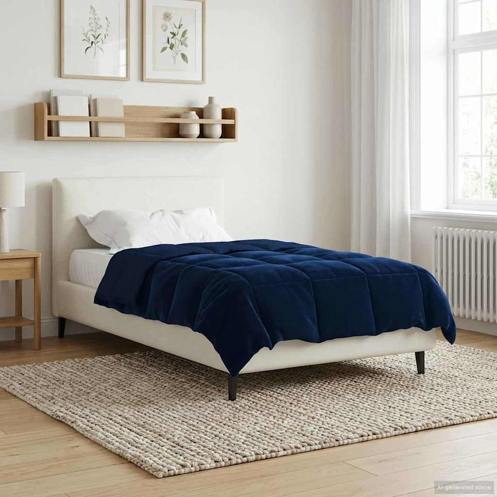 vidaXL Ganzjahresbettdecke Dunkelblau 155 x 200 cm Mikrofaser