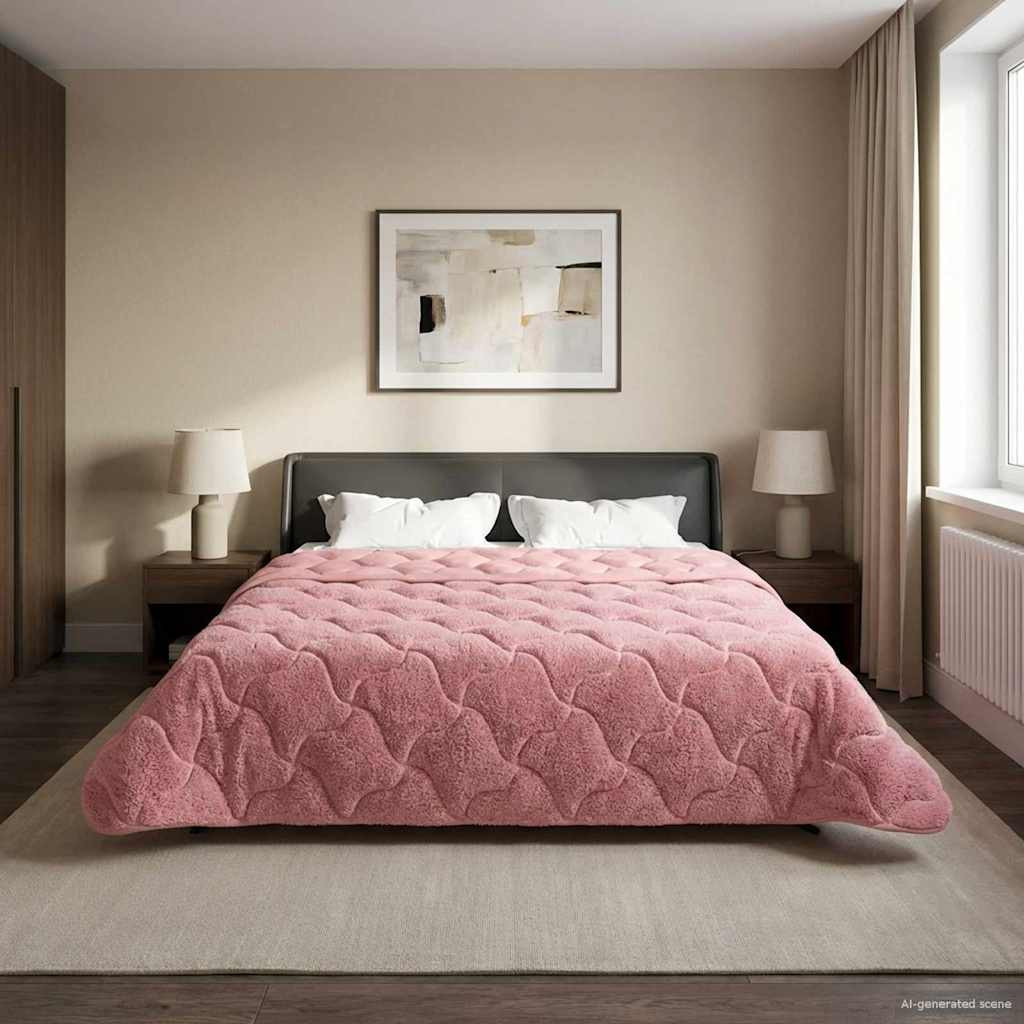 vidaXL Ganzjahresbettdecke Gepolstert Rosa 200 x 240 cm