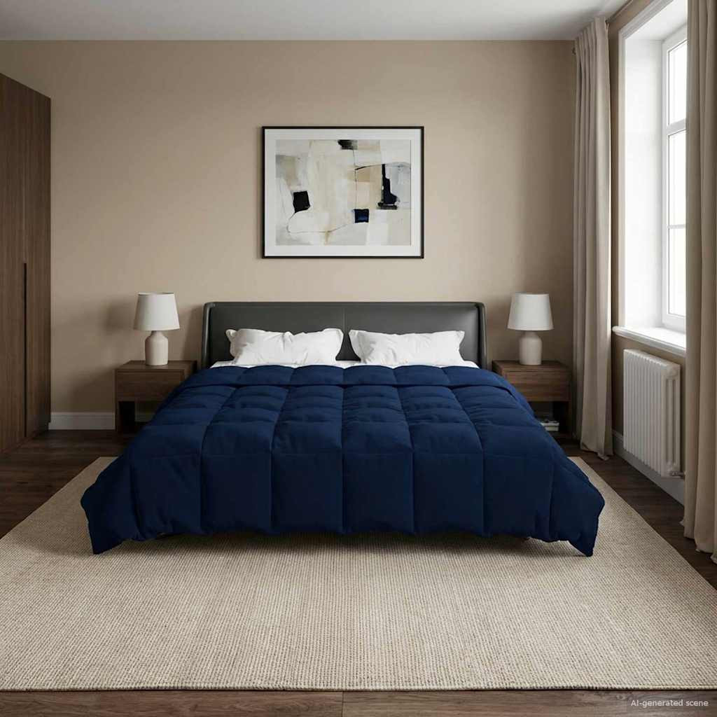 vidaXL Ganzjahresbettdecke Dunkelblau 200 x 200 cm Mikrofaser