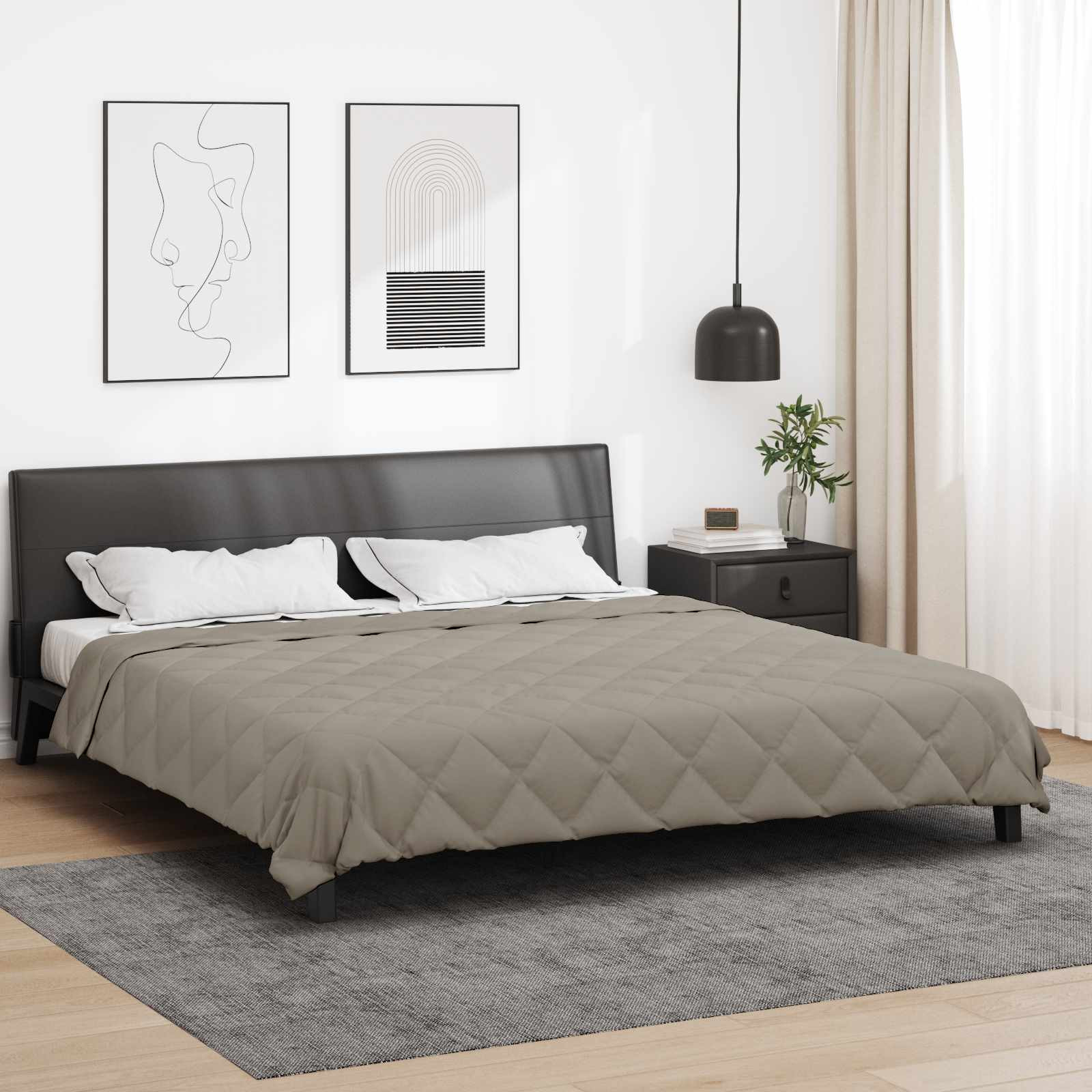 vidaXL Sommerdecke 220 x 240 cm Sommer 200 gsm Hellgrau