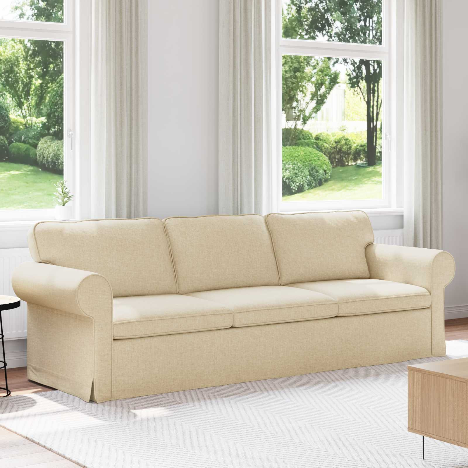 vidaXL Sofa Creme 245 x 82 x 80 cm Stoff