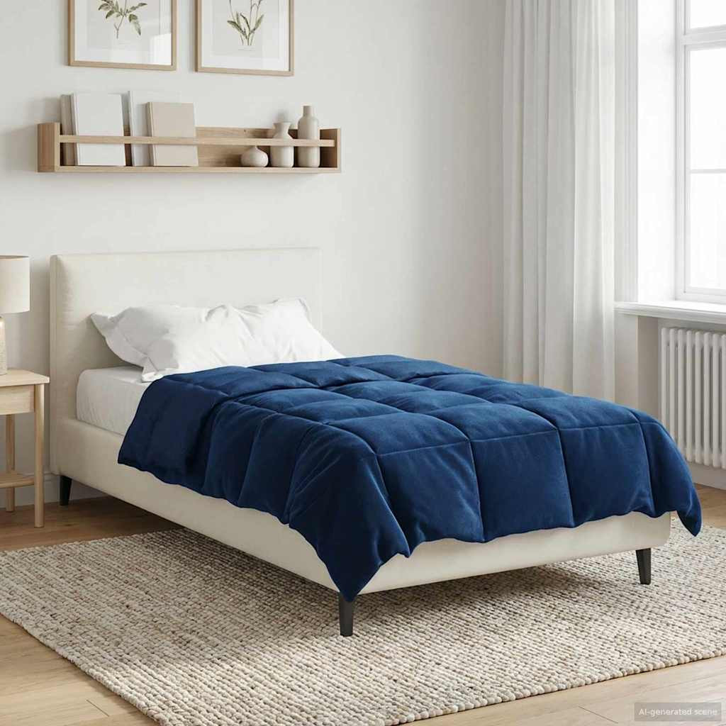 vidaXL Ganzjahresbettdecke Dunkelblau 135 x 220 cm Mikrofaser