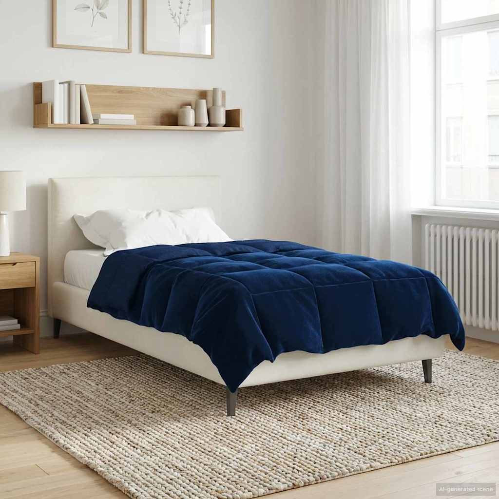 vidaXL Ganzjahresbettdecke Dunkelblau 140 x 220 cm Mikrofaser