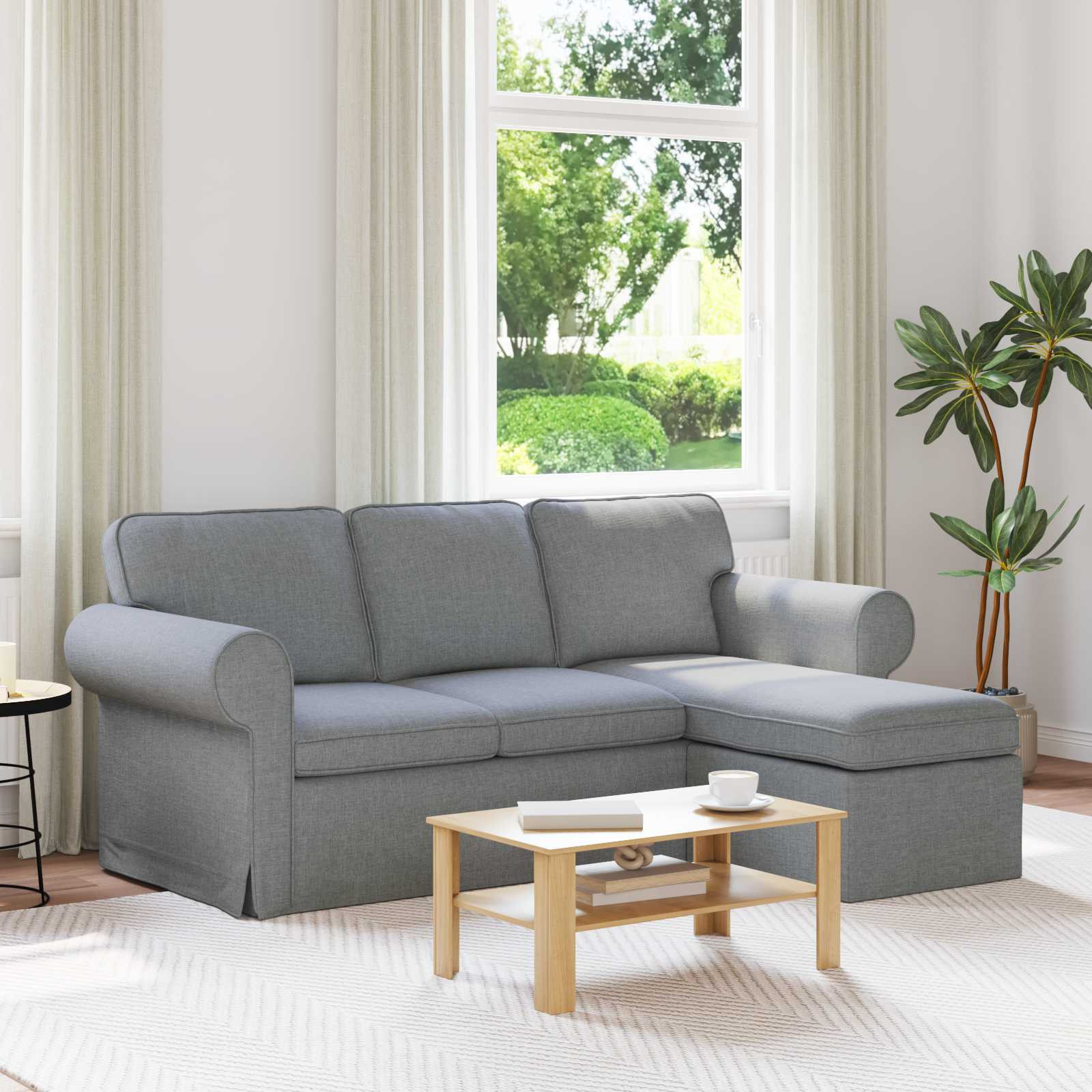 vidaXL Sofa Hellgrau 195 x 138 x 80 cm Stoff