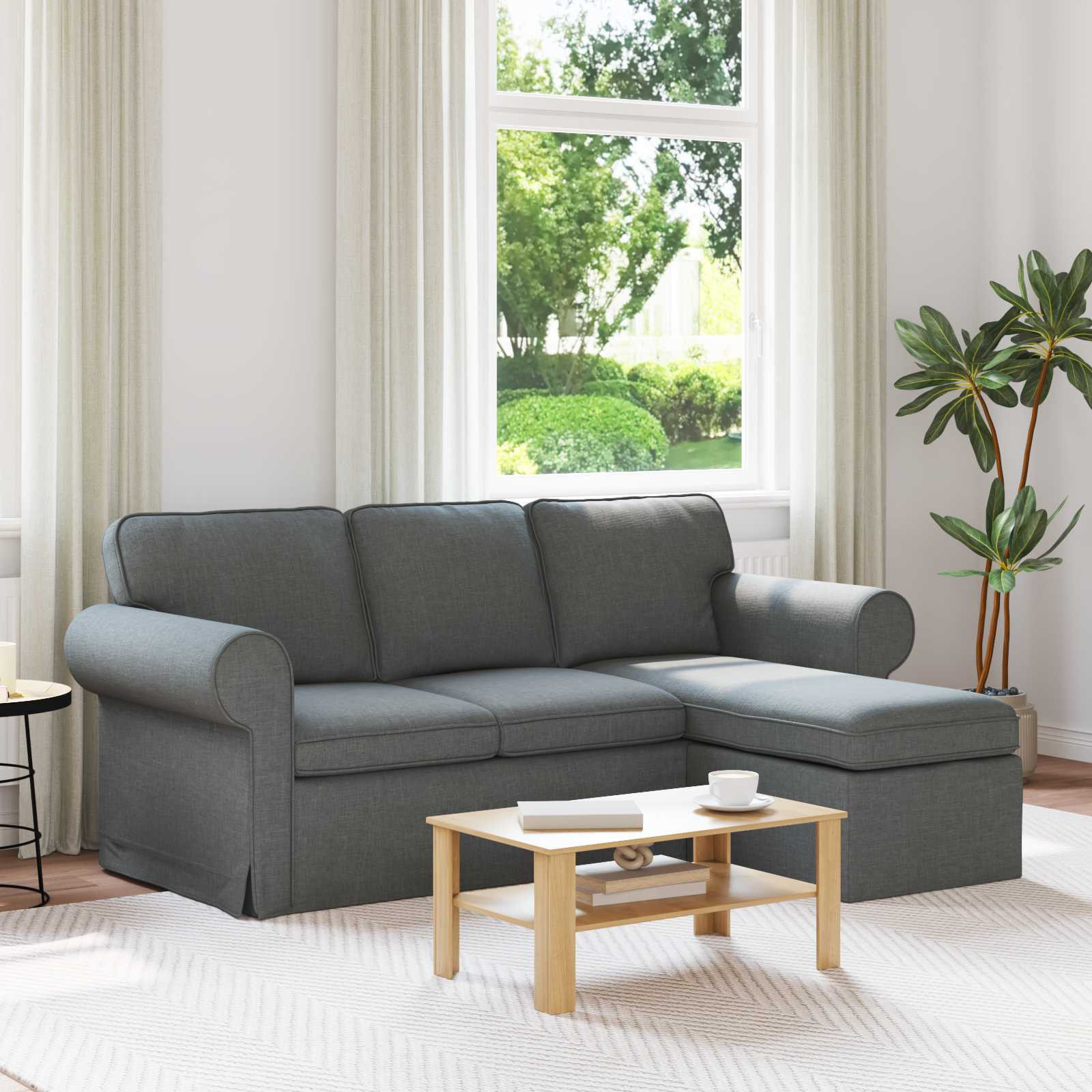vidaXL Sofa Dunkelgrau 195 x 138 x 80 cm Stoff
