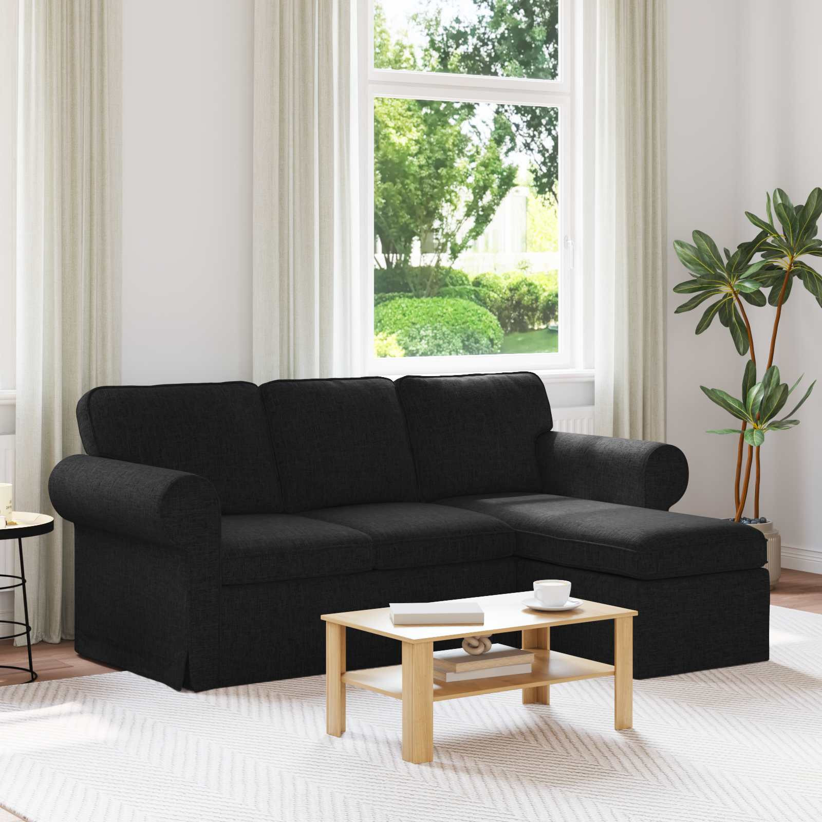 vidaXL Sofa Schwarz 195 x 138 x 80 cm Stoff