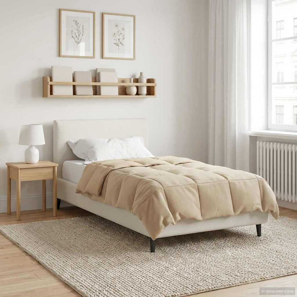 vidaXL Ganzjahresbettdecke Gepolstert Creme 135 x 200 cm Mikrofaser