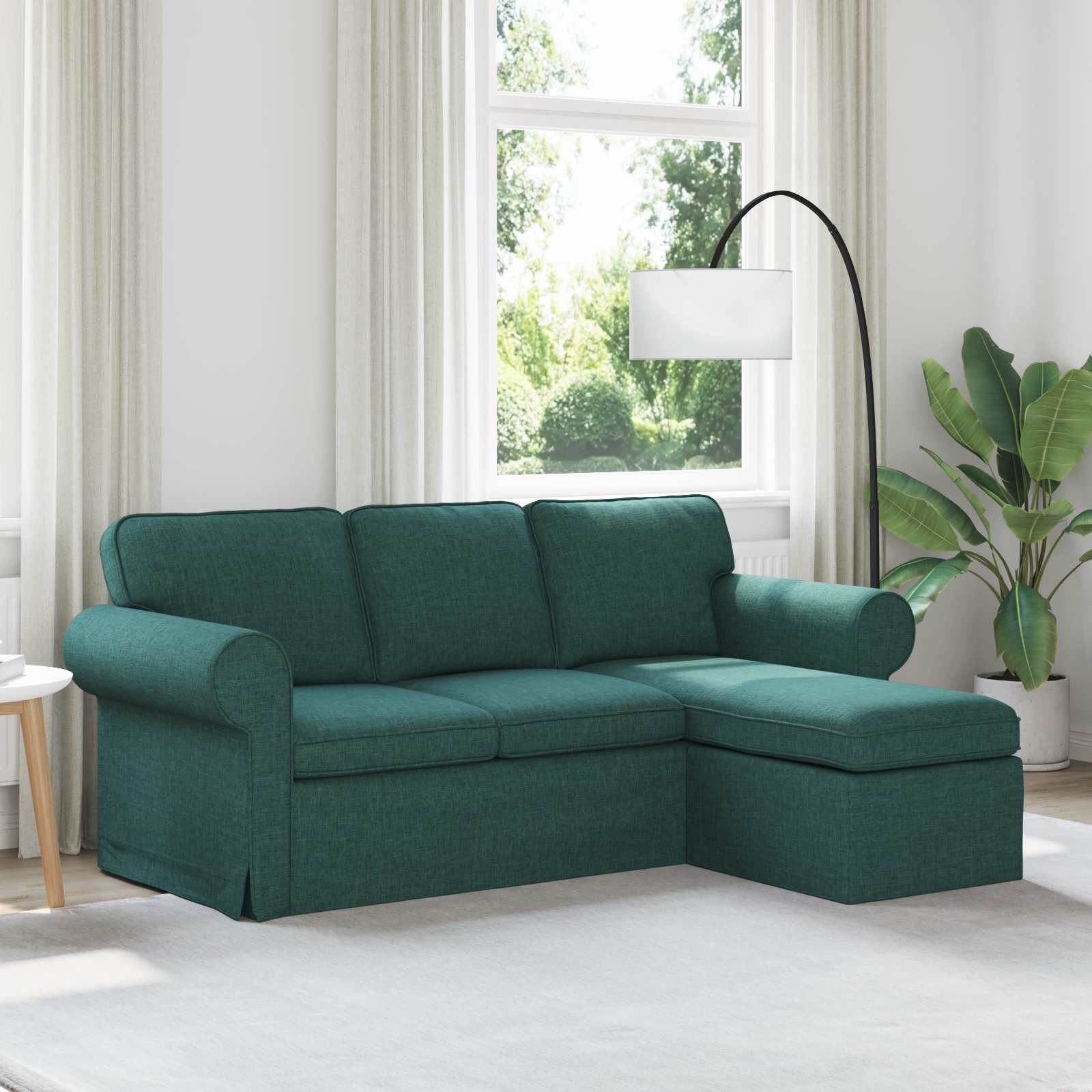 vidaXL Sofa Dunkelgrün 195 x 138 x 80 cm Stoff