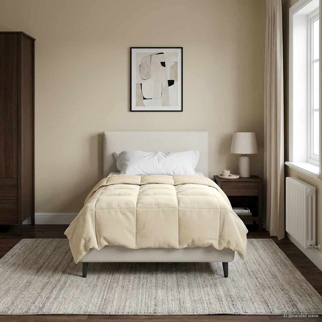 vidaXL Ganzjahresbettdecke Gepolstert Creme 140 x 200 cm Mikrofaser