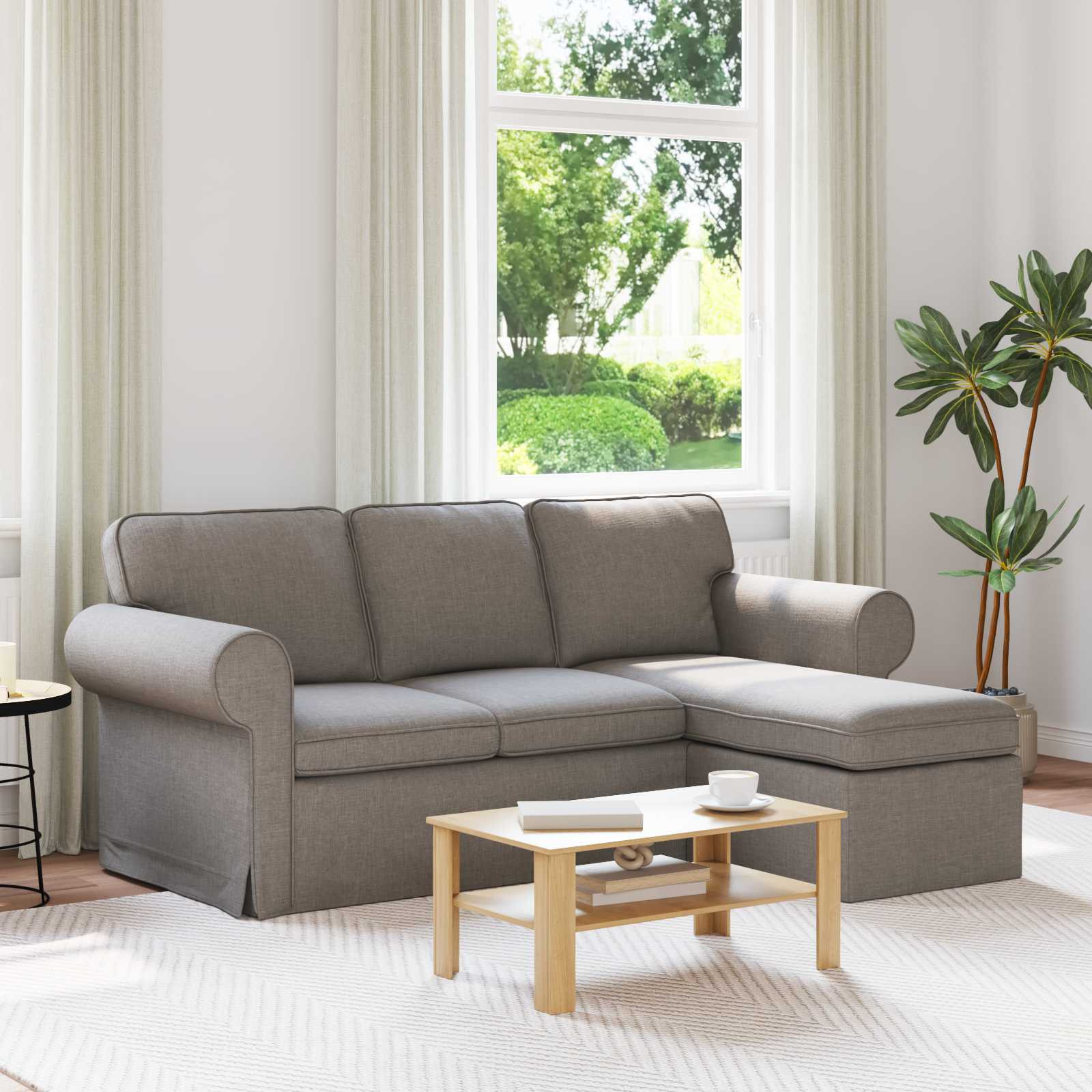 vidaXL Sofa Taupe 195 x 138 x 80 cm Stoff
