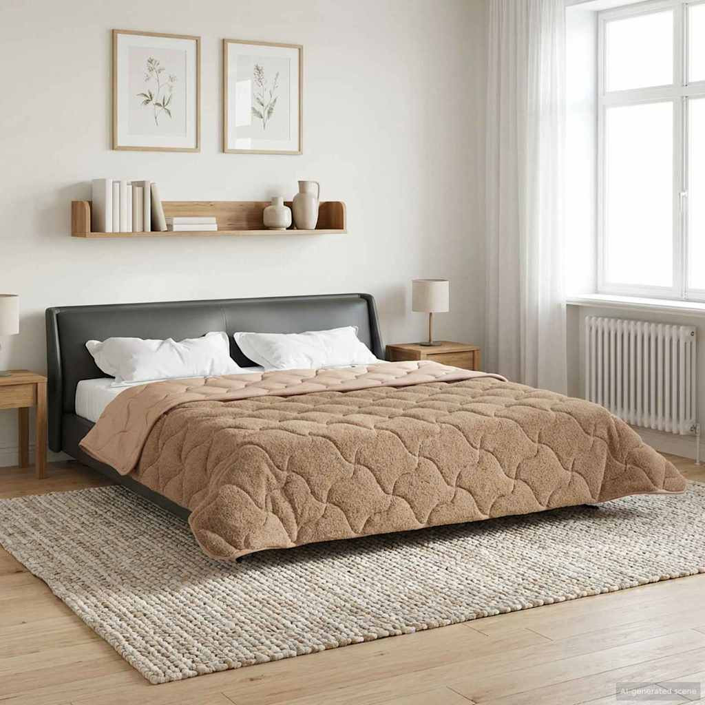 vidaXL Ganzjahresbettdecke Gepolstert Taupe 220 x 240 cm