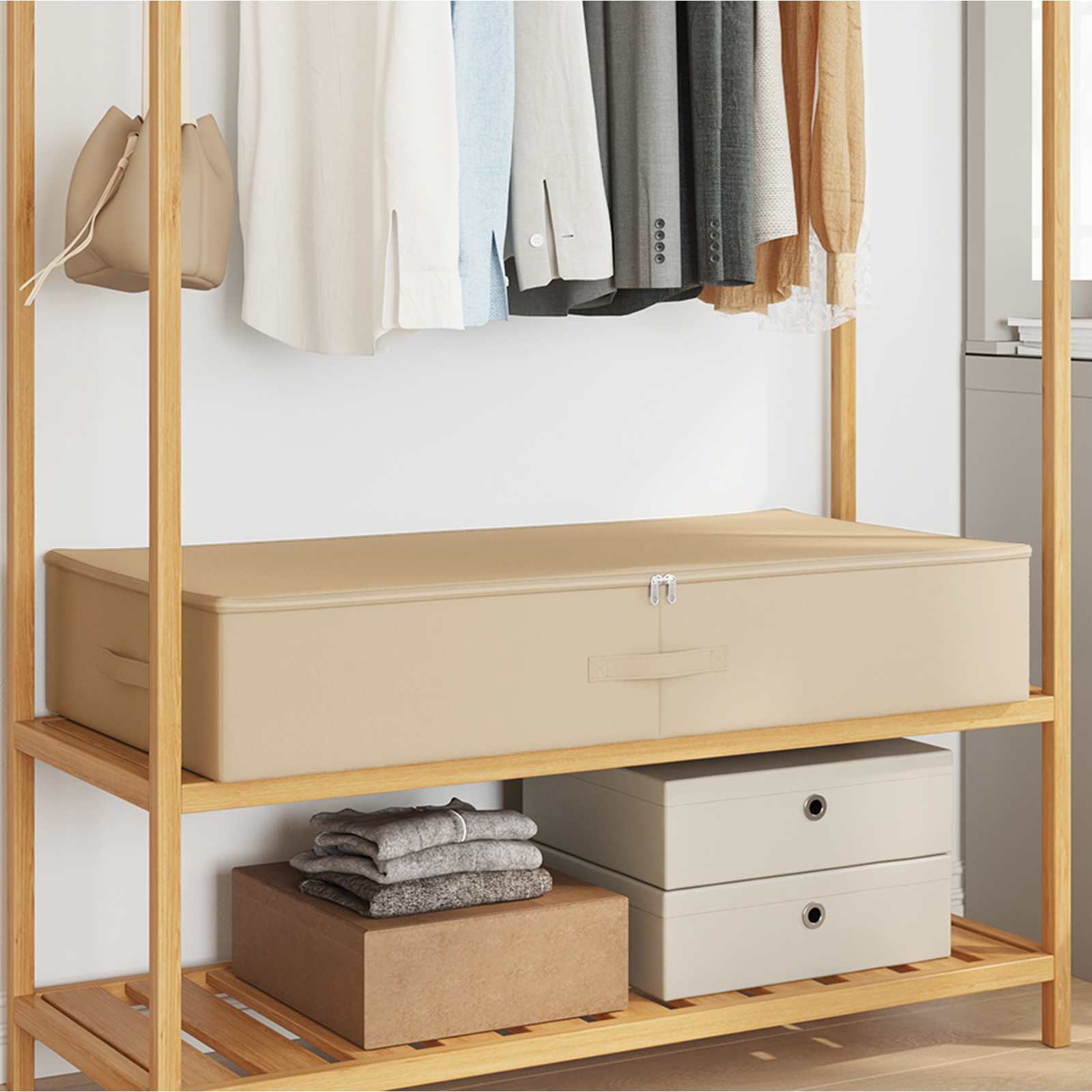 vidaXL Aufbewahrungsbox 6 Stk. Vliesstoff 90 x 48 x 15 cm 64,8 L Creme