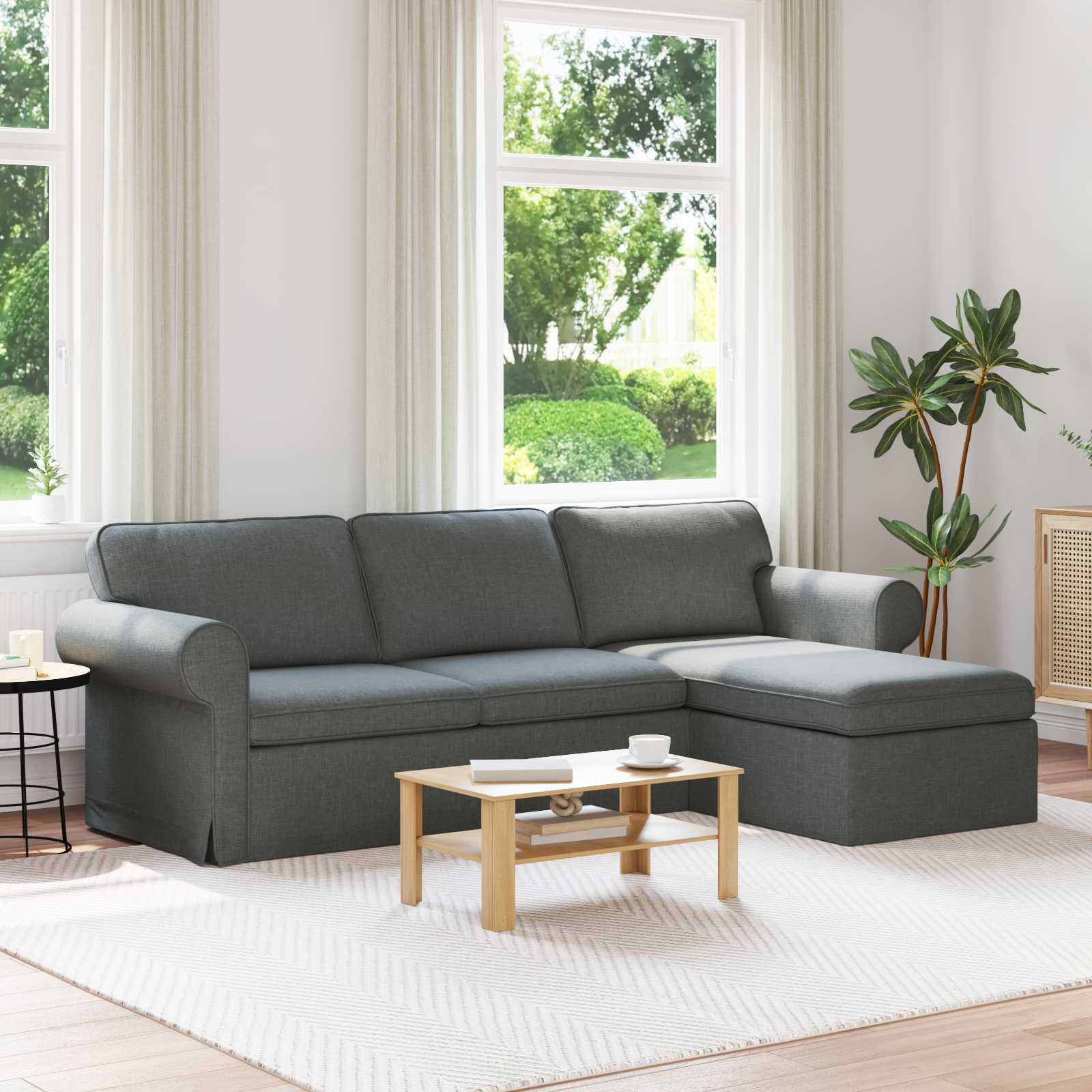 vidaXL Sofa Dunkelgrau 245 x 138 x 80 cm Stoff