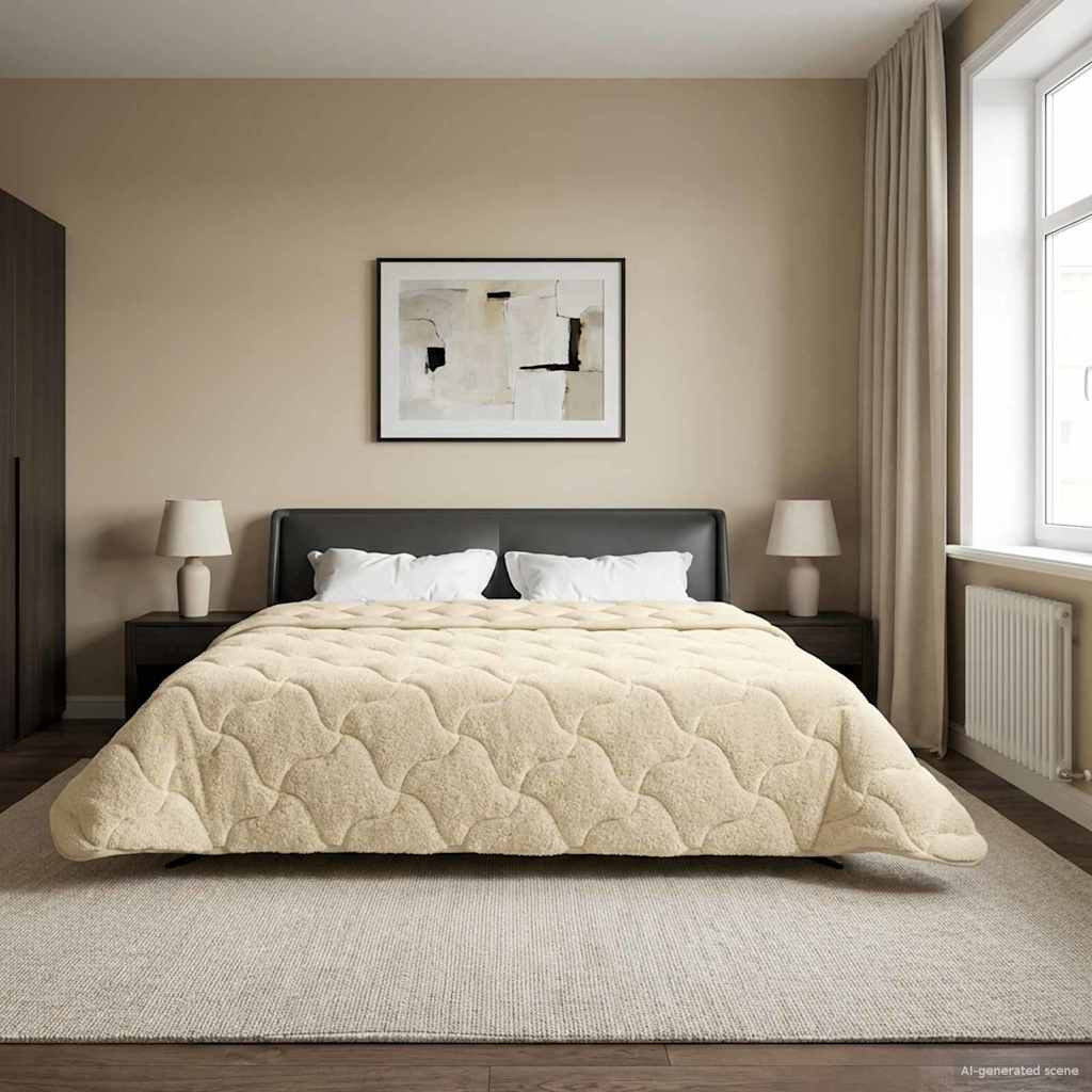 vidaXL Ganzjahresbettdecke Gepolstert Creme 200 x 240 cm