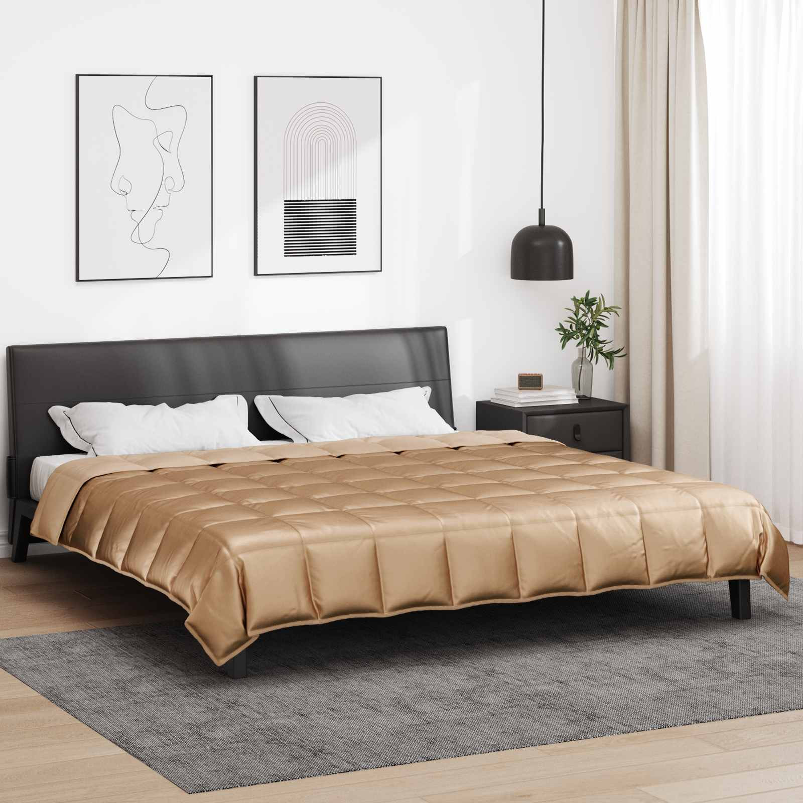 vidaXL Sommerdecke Gold 240 x 260 cm Satin und Mikrofaser