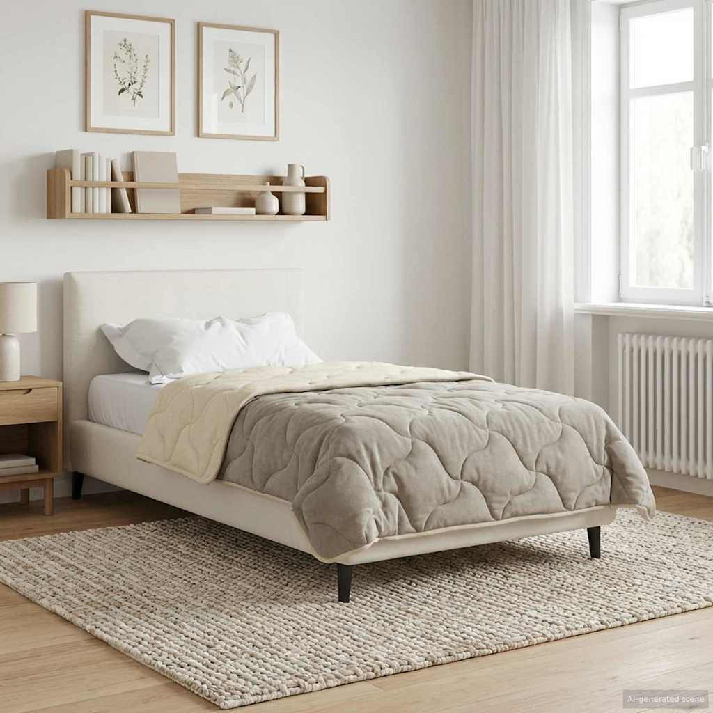 vidaXL Ganzjahresbettdecke Gepolstert Creme 155 x 220 cm