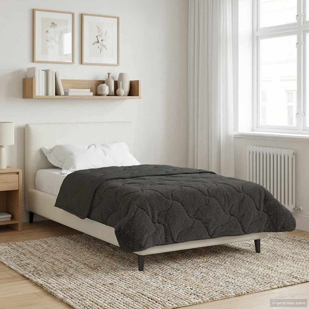 vidaXL Winterbettdecke Gepolstert Anthrazit 135 x 200 cm