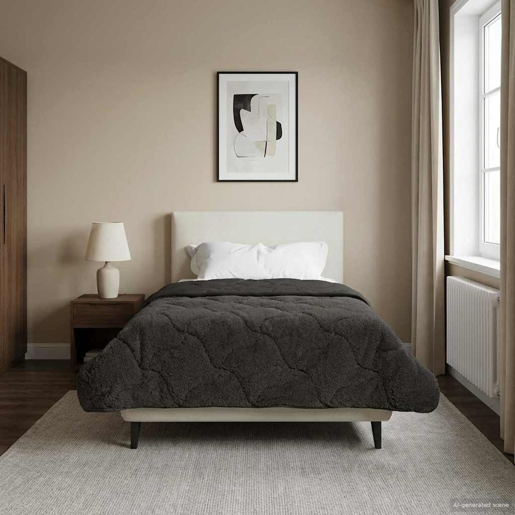 vidaXL Winterbettdecke Gepolstert Anthrazit 140 x 220 cm