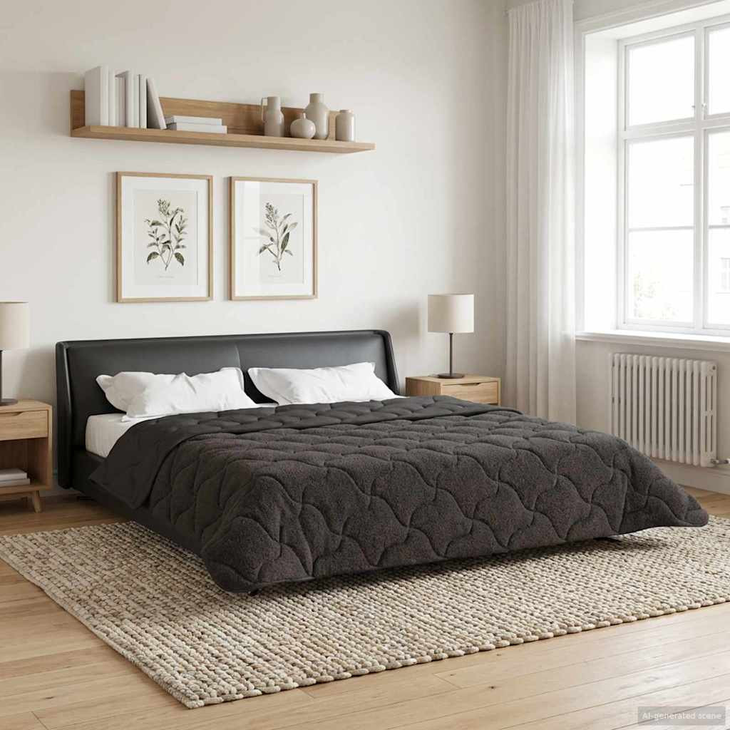 vidaXL Winterbettdecke Gepolstert Anthrazit 200 x 200 cm
