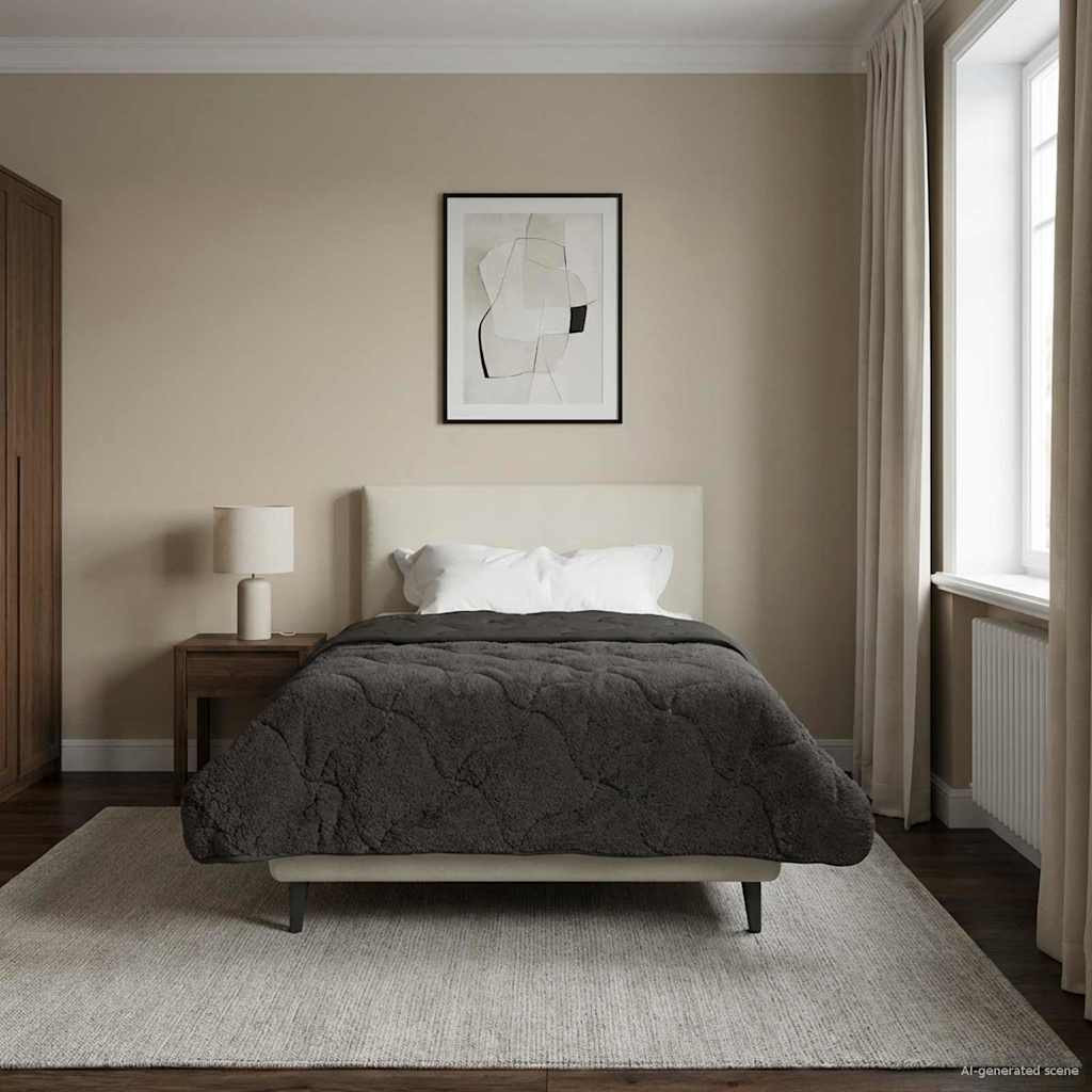 vidaXL Winterbettdecke Gepolstert Anthrazit 140 x 220 cm