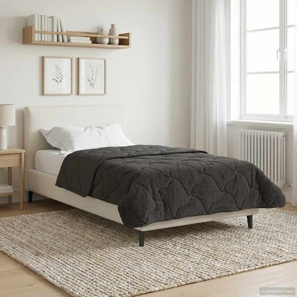 vidaXL Winterbettdecke Gepolstert Anthrazit 155 x 220 cm