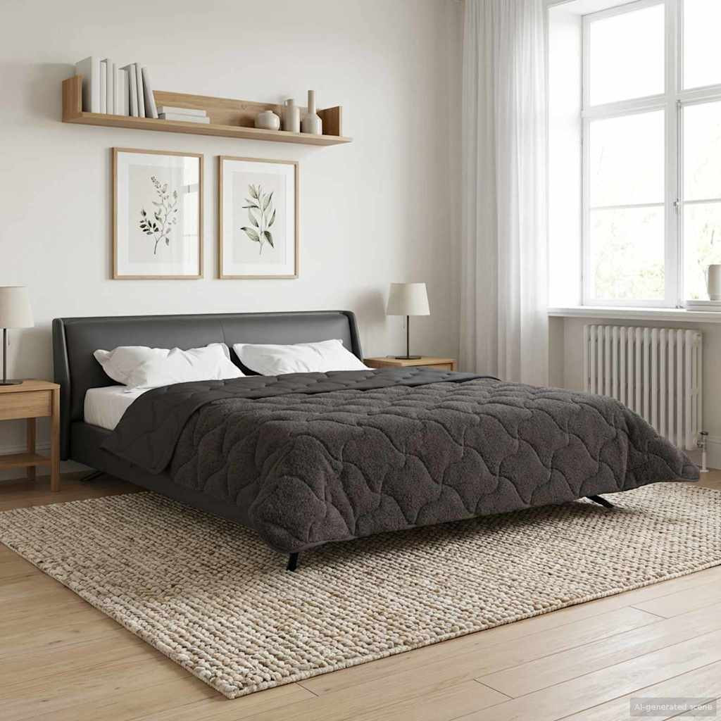 vidaXL Winterbettdecke Gepolstert Anthrazit 200 x 220 cm