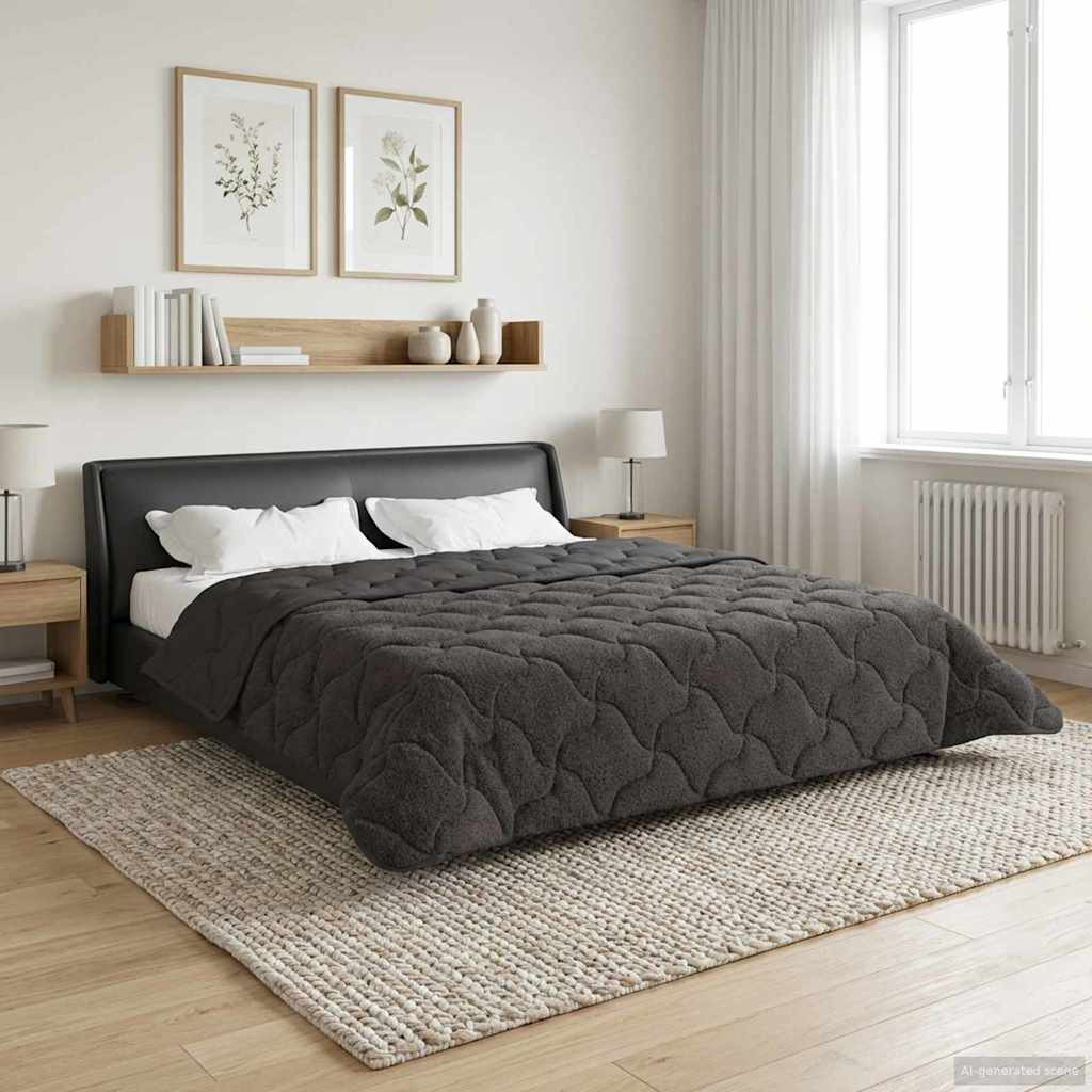 vidaXL Winterbettdecke Gepolstert Anthrazit 220 x 260 cm
