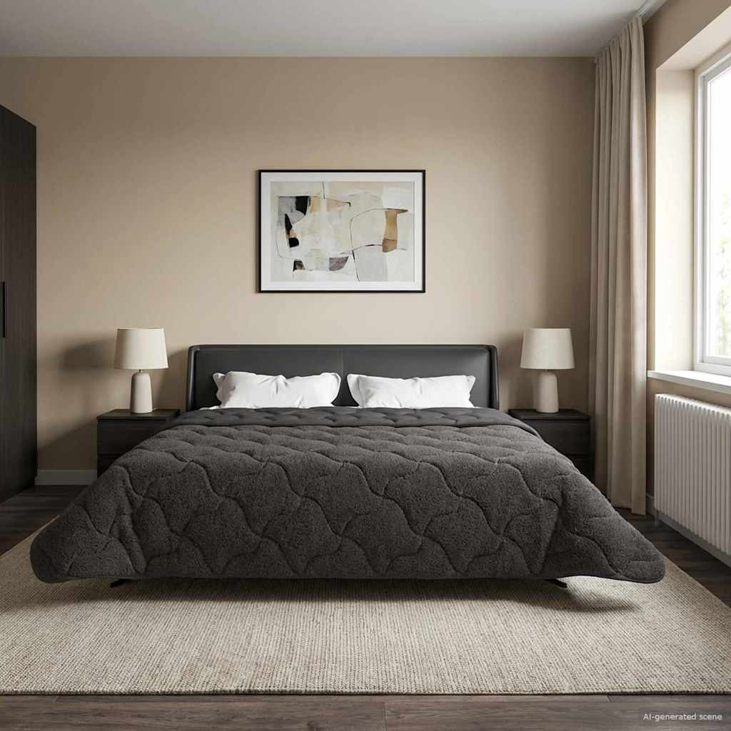 vidaXL Winterbettdecke Gepolstert Anthrazit 240 x 260 cm