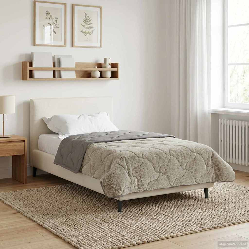 vidaXL Winterbettdecke Gepolstert Hellgrau 140 x 220 cm
