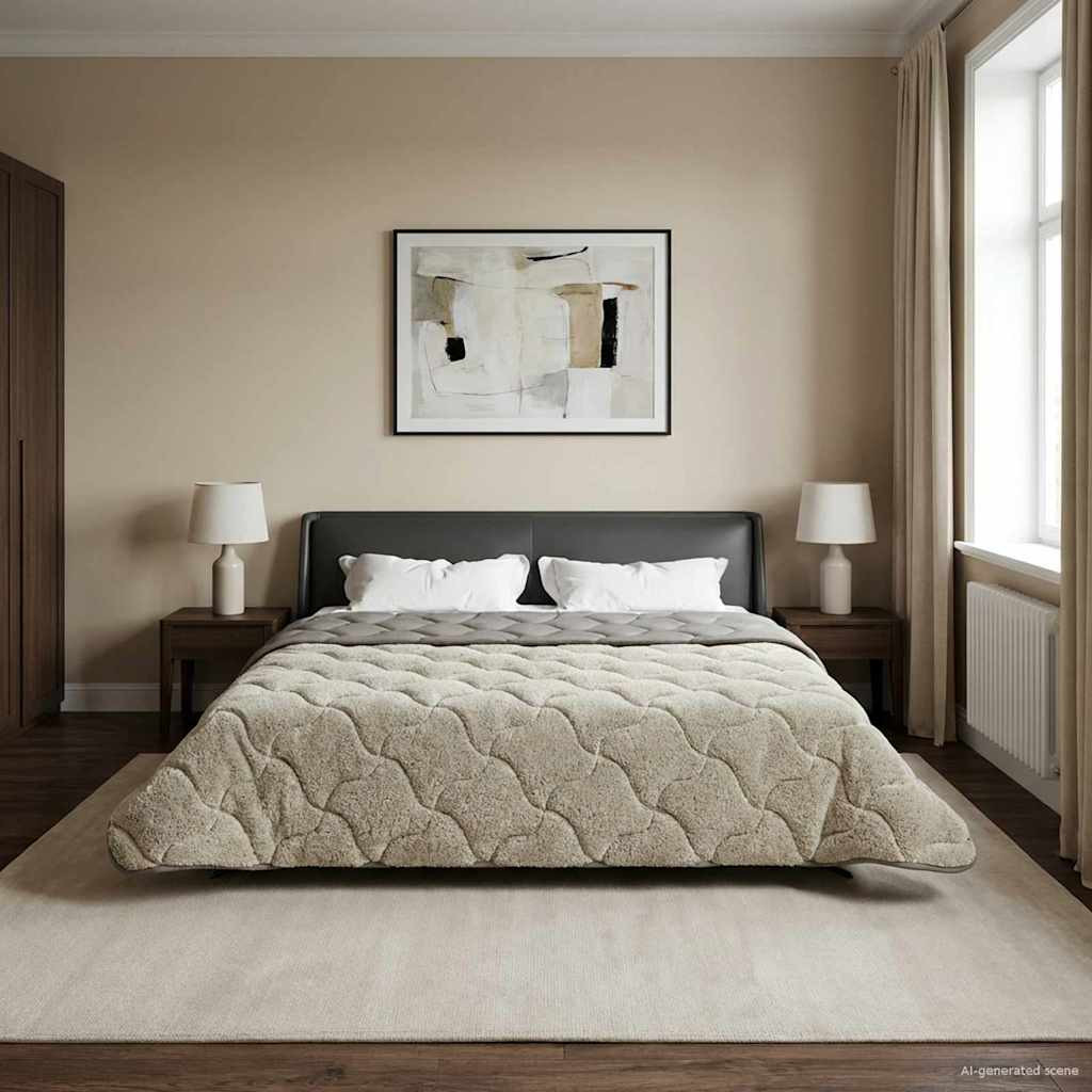 vidaXL Winterbettdecke Gepolstert Hellgrau 200 x 240 cm