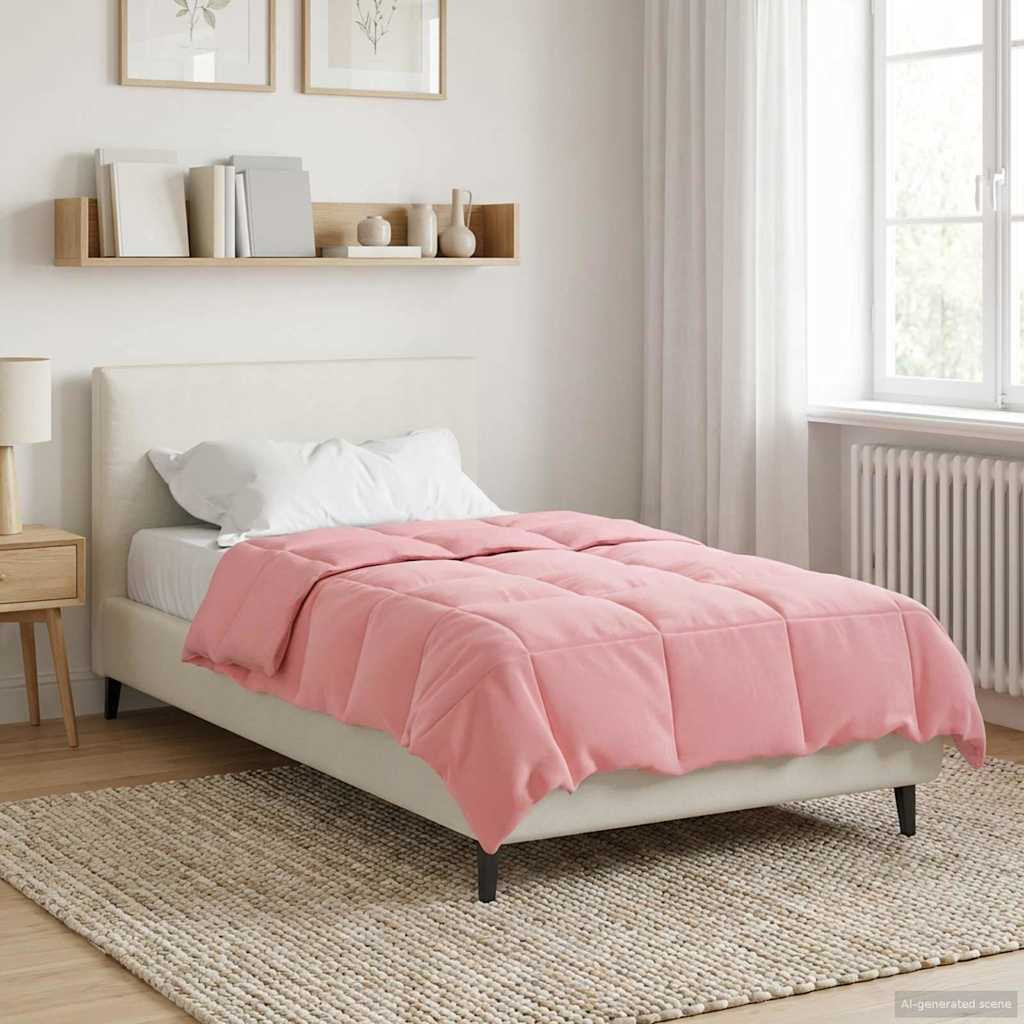 vidaXL Winterbettdecke Gepolstert Rosa 140 x 200 cm Mikrofaser