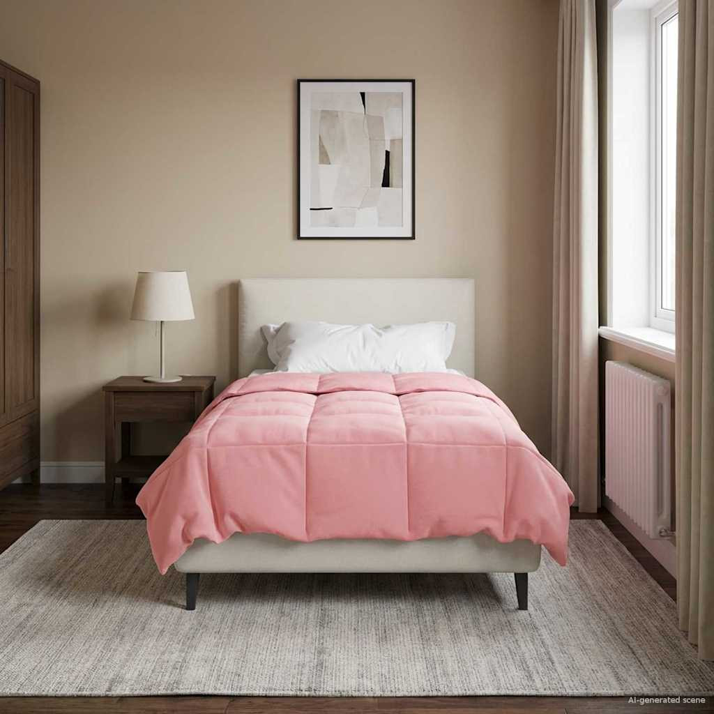 vidaXL Winterbettdecke Gepolstert Rosa 155 x 200 cm Mikrofaser