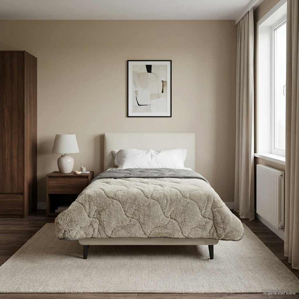 vidaXL Winterbettdecke Gepolstert Hellgrau 155 x 220 cm