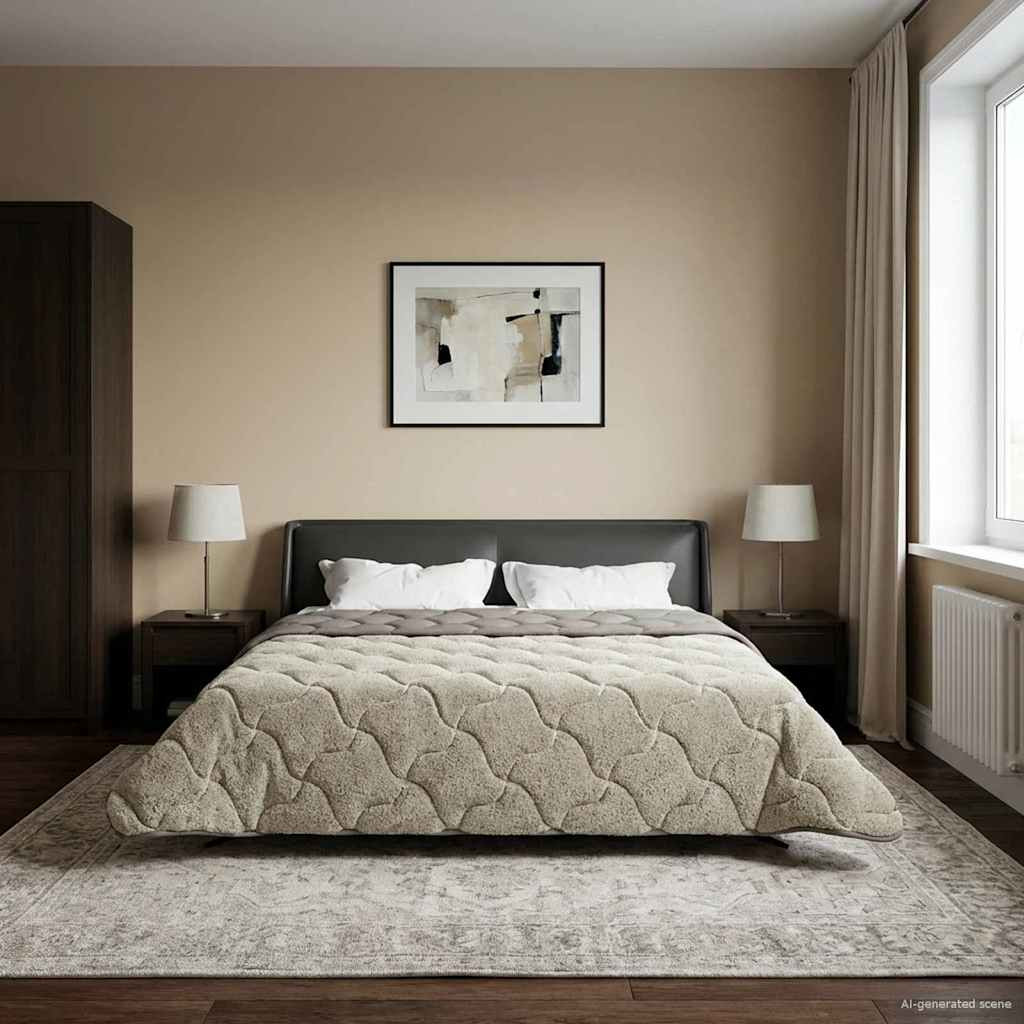 vidaXL Winterbettdecke Gepolstert Hellgrau 200 x 220 cm