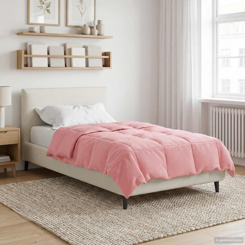 vidaXL Winterbettdecke Gepolstert Rosa 155 x 220 cm Mikrofaser