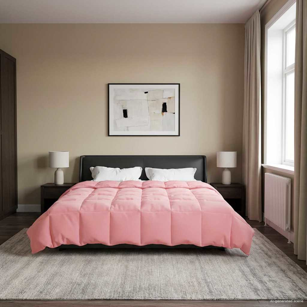 vidaXL Winterbettdecke Gepolstert Rosa 200 x 220 cm Mikrofaser