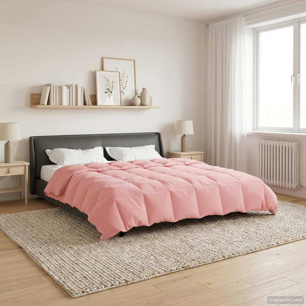 vidaXL Winterbettdecke Gepolstert Rosa 220 x 240 cm Mikrofaser