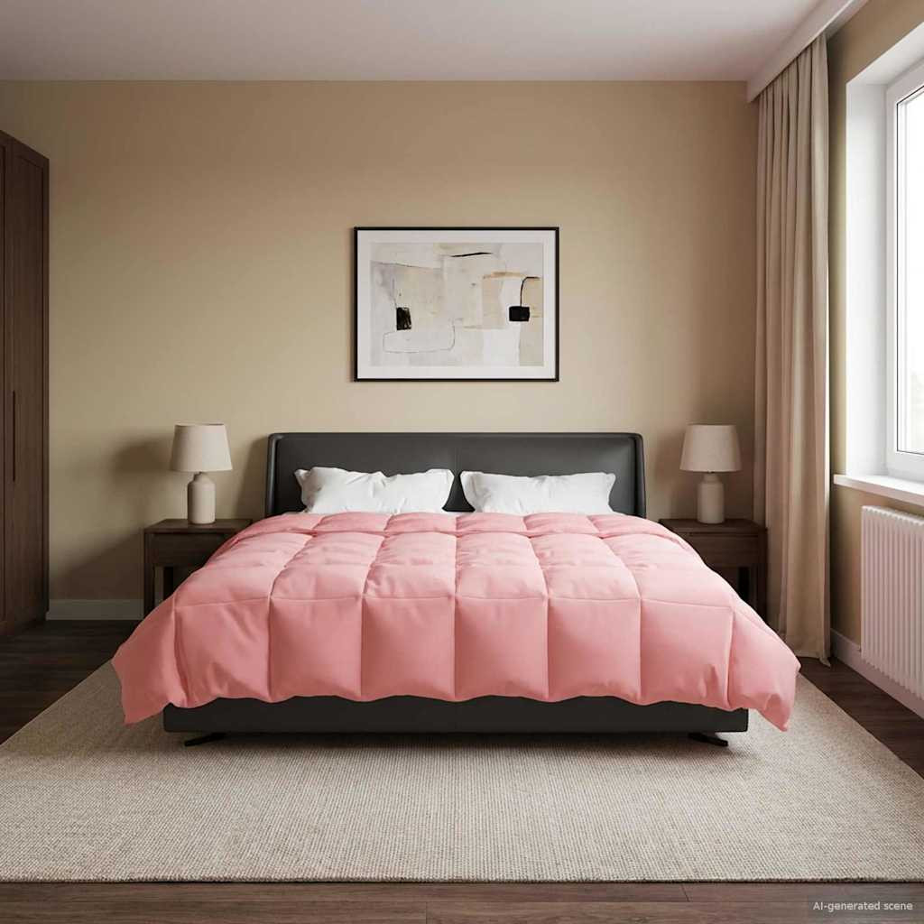 vidaXL Winterbettdecke Gepolstert Rosa 220 x 260 cm Mikrofaser