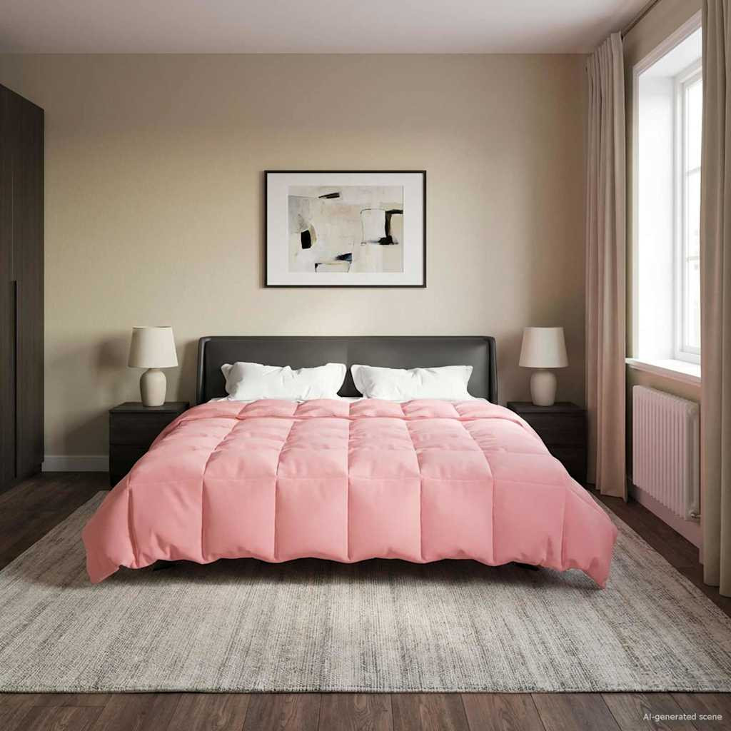 vidaXL Winterbettdecke Gepolstert Rosa 240 x 260 cm Mikrofaser