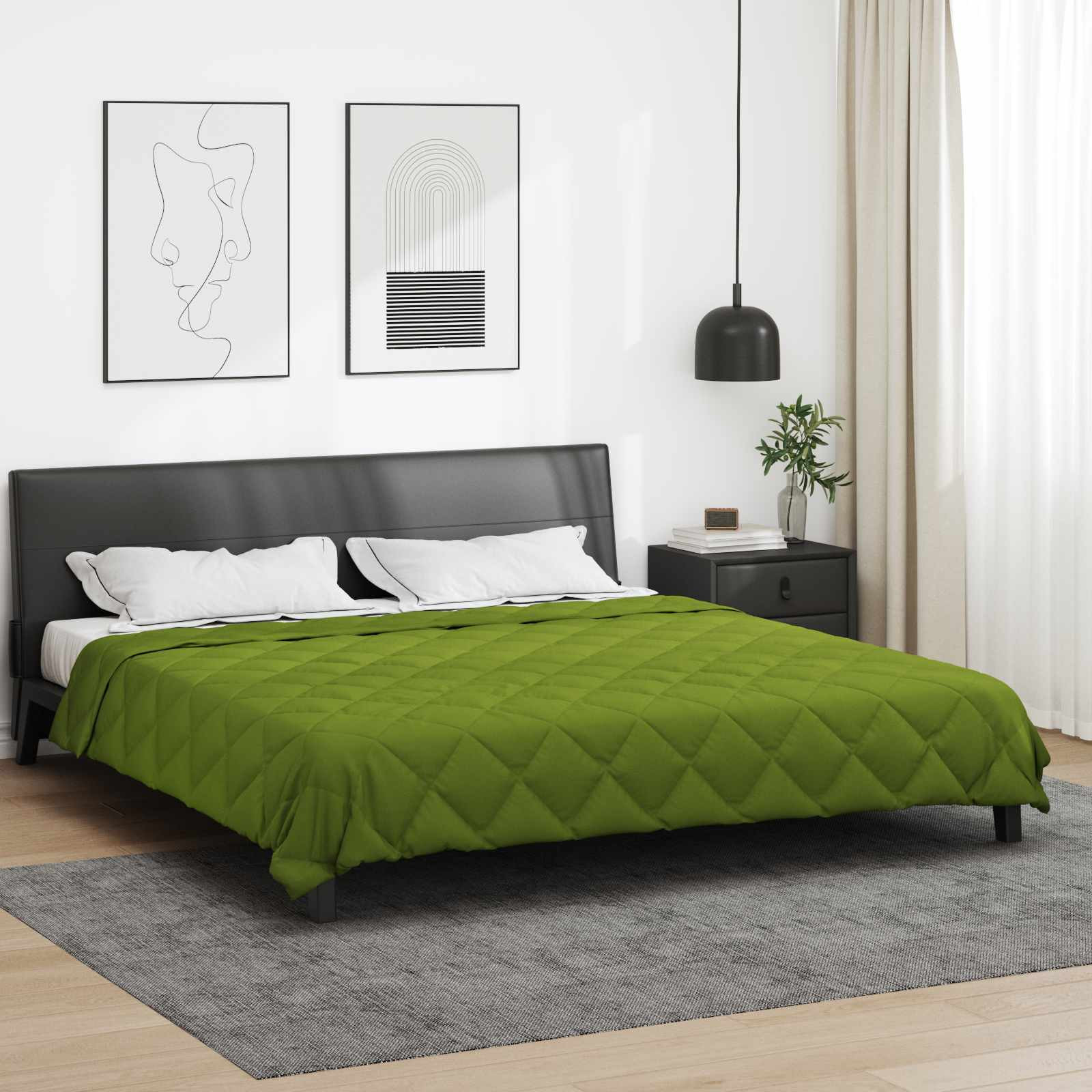 vidaXL Ganzjahresbettdecke Grün 220 x 240 cm Mikrofaser