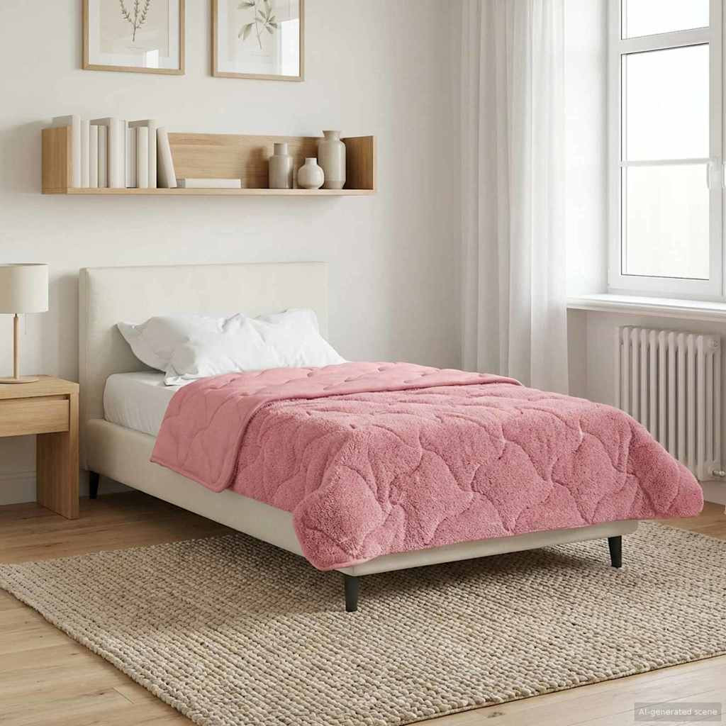 vidaXL Winterbettdecke Rosa 155 x 200 cm Mikrofaser und Teddy-Fleece