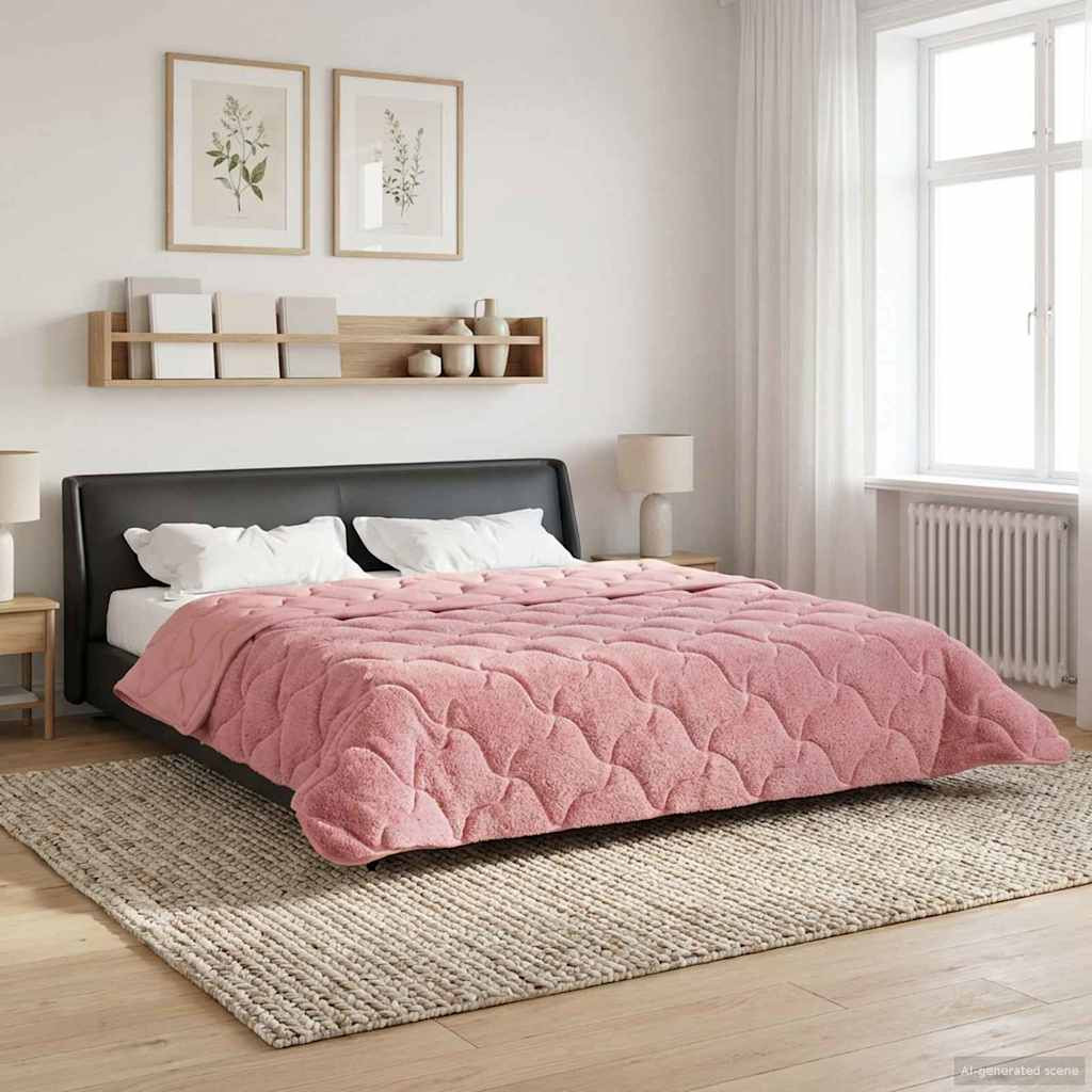vidaXL Winterbettdecke Rosa 200 x 200 cm Mikrofaser und Teddy-Fleece