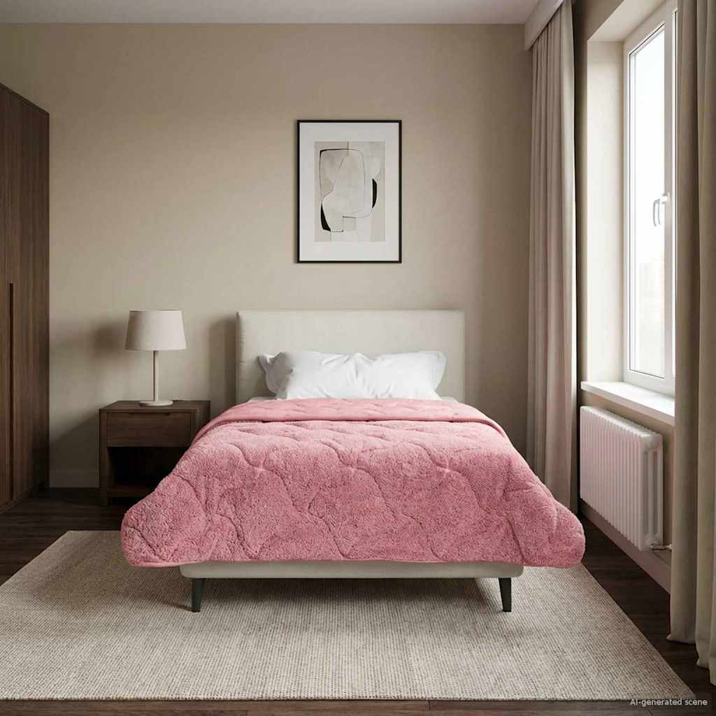 vidaXL Winterbettdecke Rosa 140 x 220 cm Mikrofaser und Teddy-Fleece