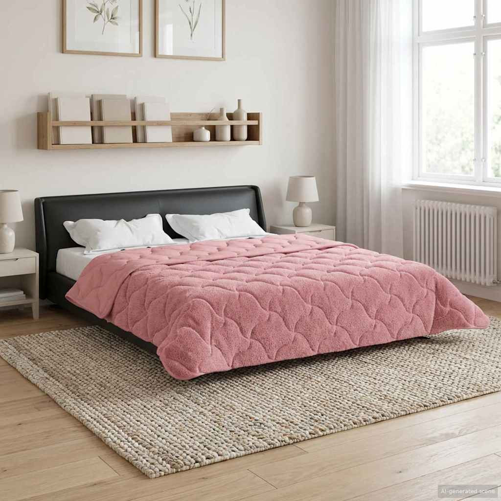 vidaXL Winterbettdecke Rosa 200 x 220 cm Mikrofaser und Teddy-Fleece