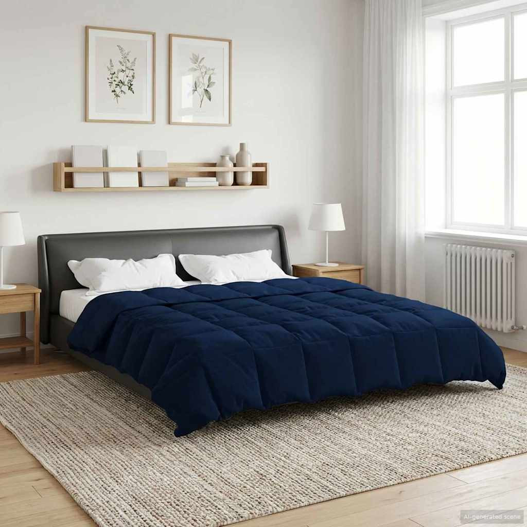 vidaXL Winterbettdecke Gepolstert Dunkelblau 200 x 240 cm Mikrofaser