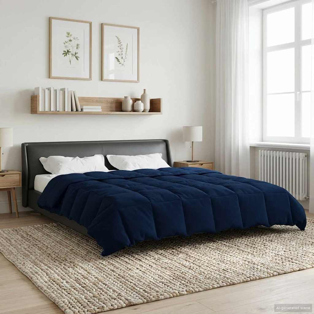 vidaXL Winterbettdecke Gepolstert Dunkelblau 200 x 220 cm Mikrofaser