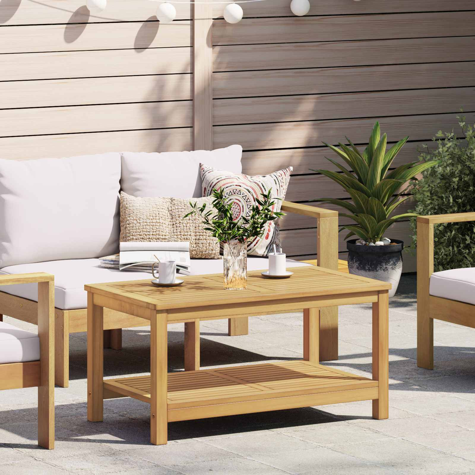 vidaXL Beistelltisch Öl-Natur 90 x 50 x 45 cm Massivholz Akazie